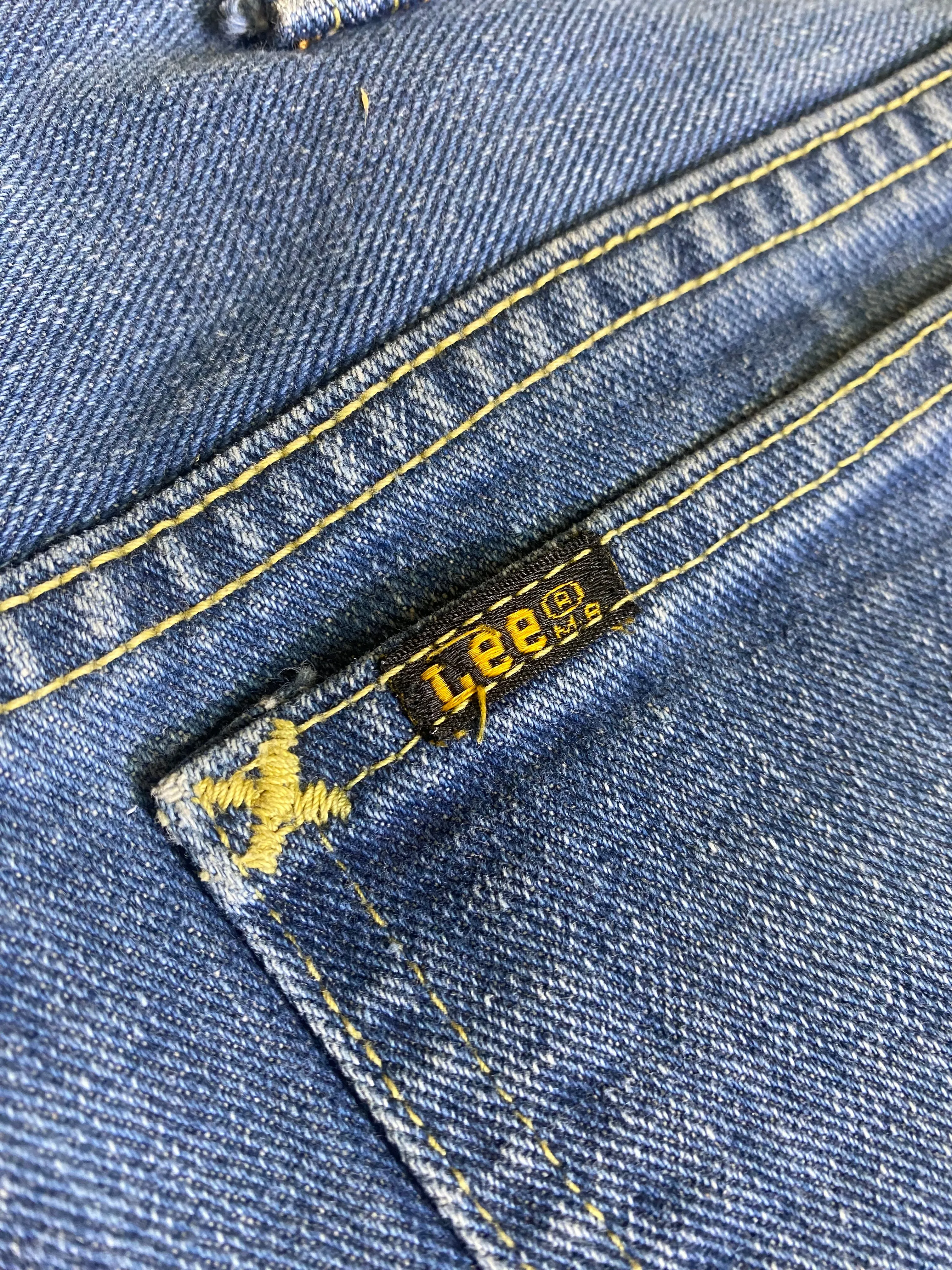 1970s Mid-Wash Bell Bottom Jean by Lee