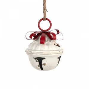 5" Vintage Acorn Bell Ornament: White