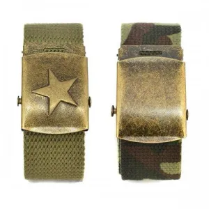 ALFA - Camo Military Army Style twin pack with two Webbing Belts