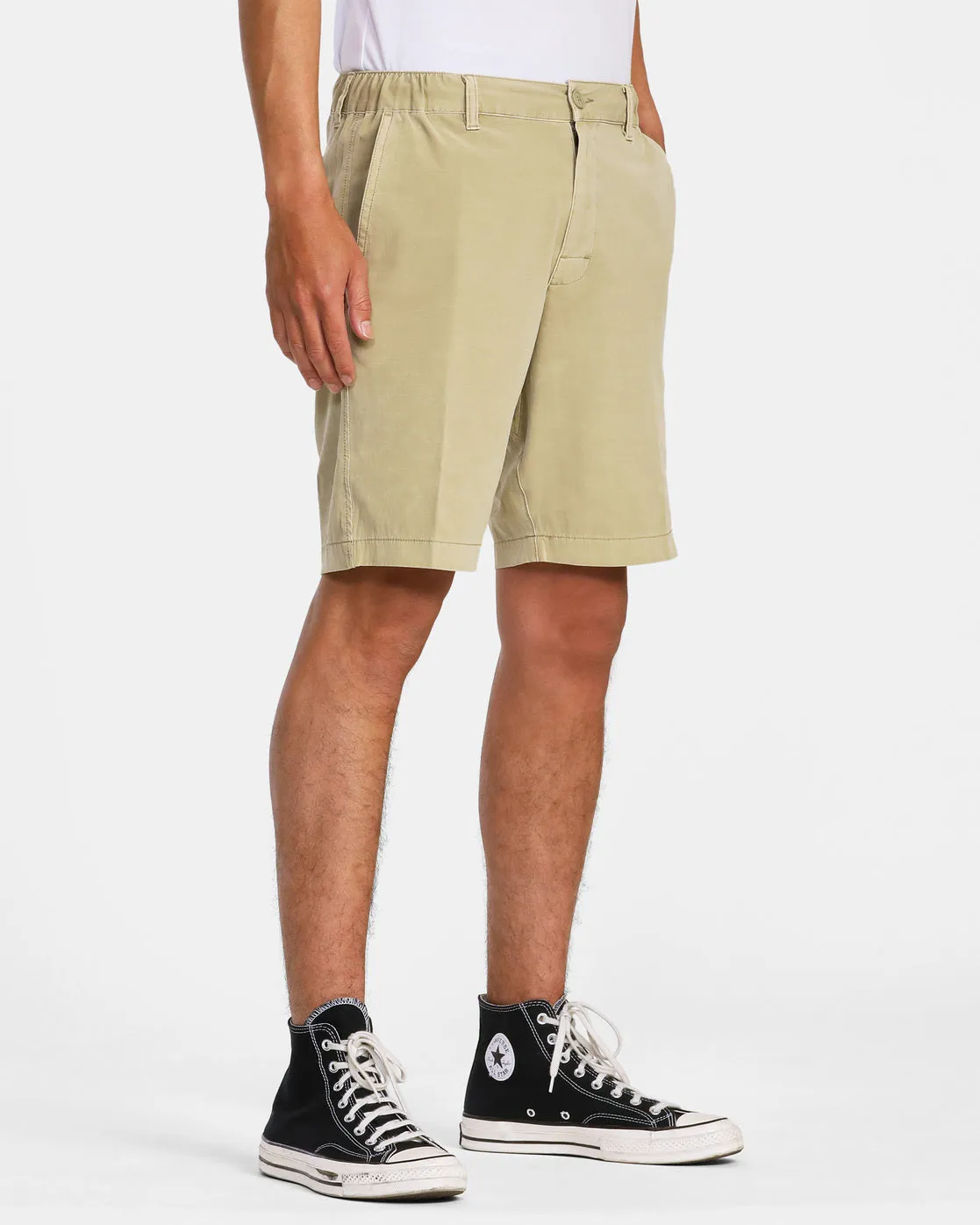 All Time Coastal Rinsed Hybrid 19" Shorts - Khaki