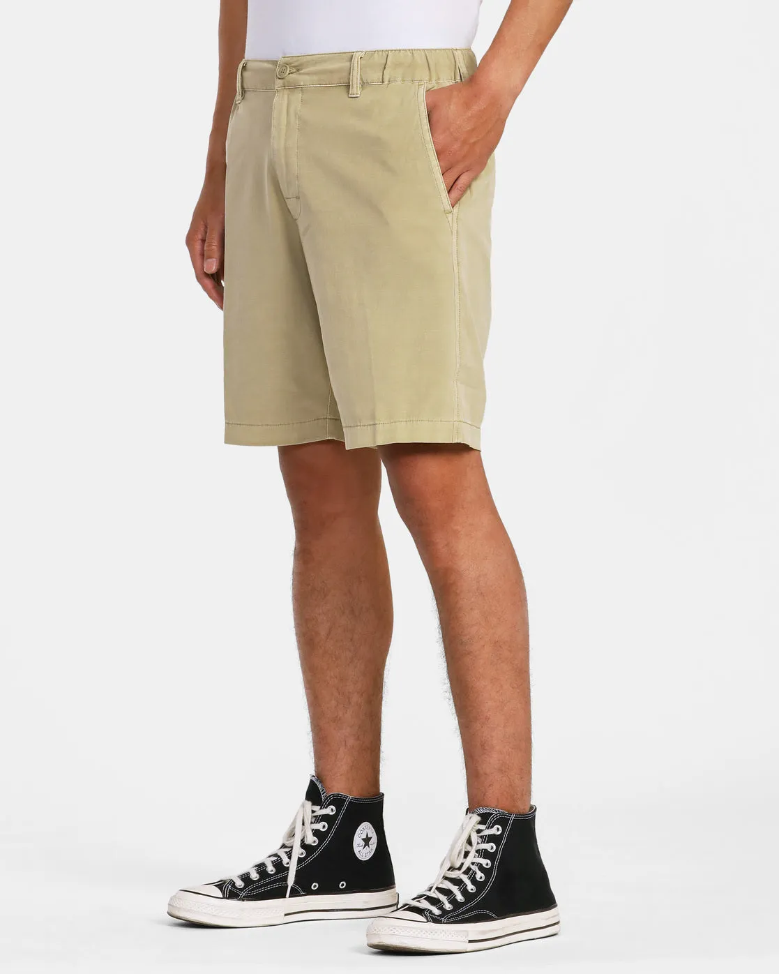 All Time Coastal Rinsed Hybrid 19" Shorts - Khaki