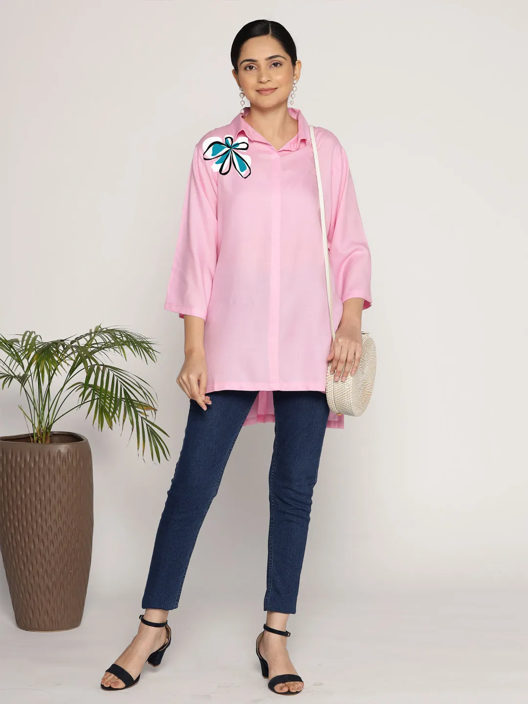 BabyPink Rayon ShirtTop - Florencia