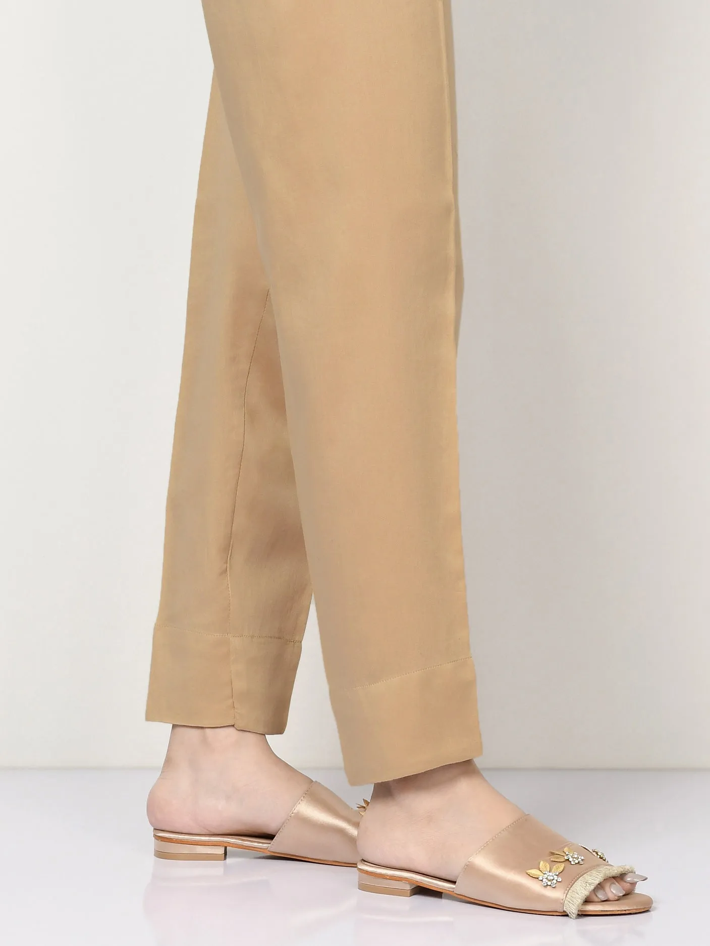 Baisc Cambric Trousers - Light brown