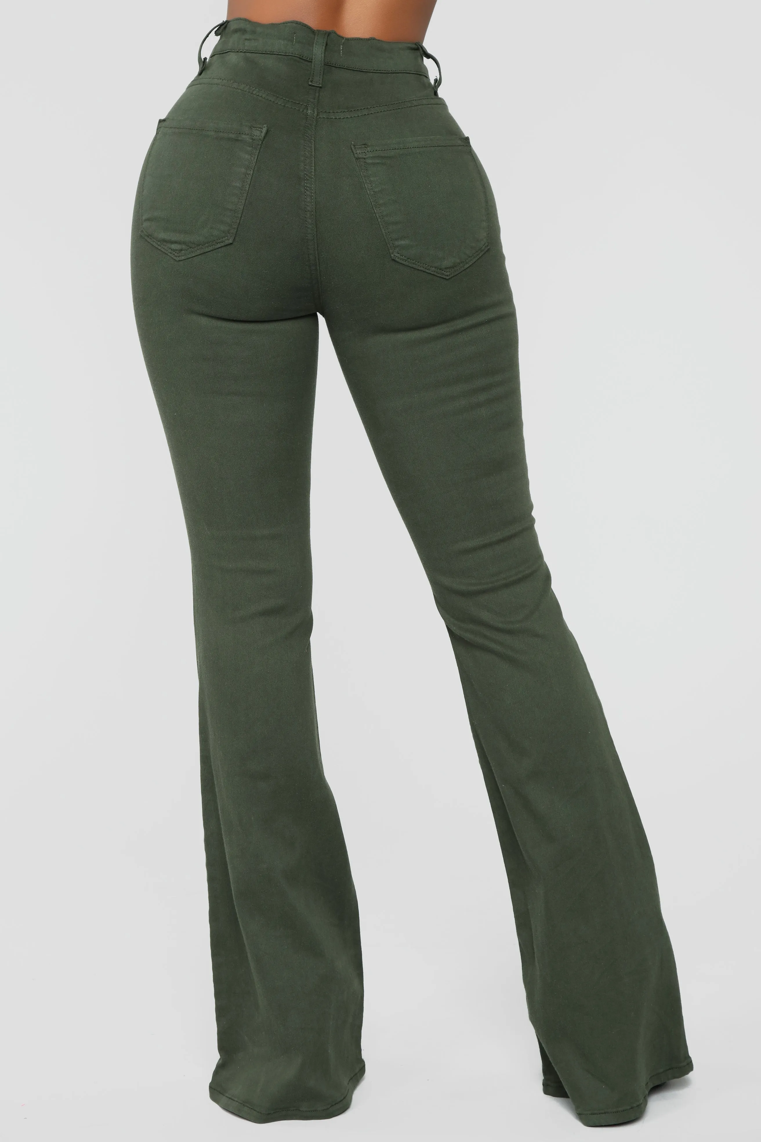 Bell Bottom Blues Jeans - Olive