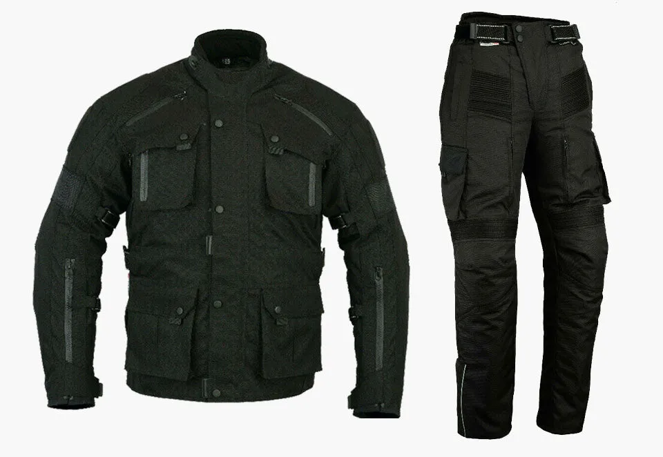 BGA 2PC Suit Waterproof Motorcycle Jacket with Cargo Trousers