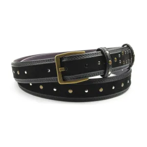 Black Narrow Studded 'Rotten' Belt