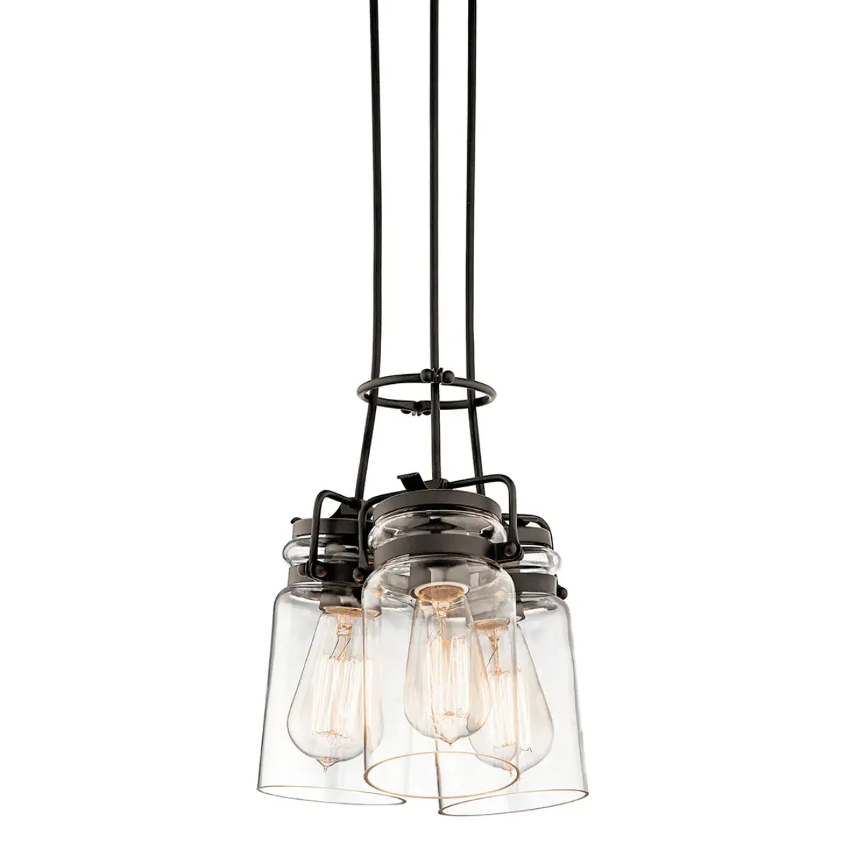 Brinley 9 in. 3 Lights Pendant Light Bronze Finish