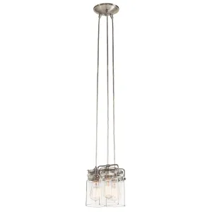 Brinley 9 in. 3 Lights Pendant Light Nickel Finish