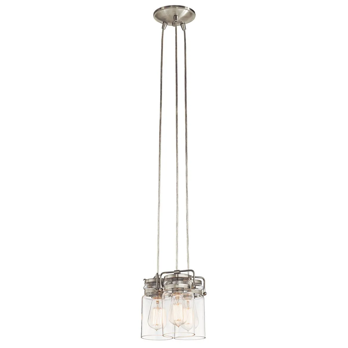 Brinley 9 in. 3 Lights Pendant Light Nickel Finish