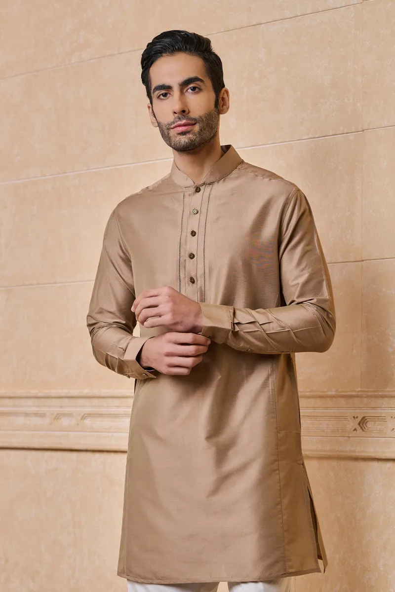 Brown Stylised Kurta With Jaali Detailing