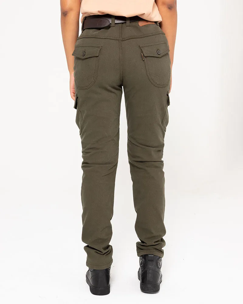 ByCity Mixed Slim  III Ladies Motorcycle Cargo Pants  - Green