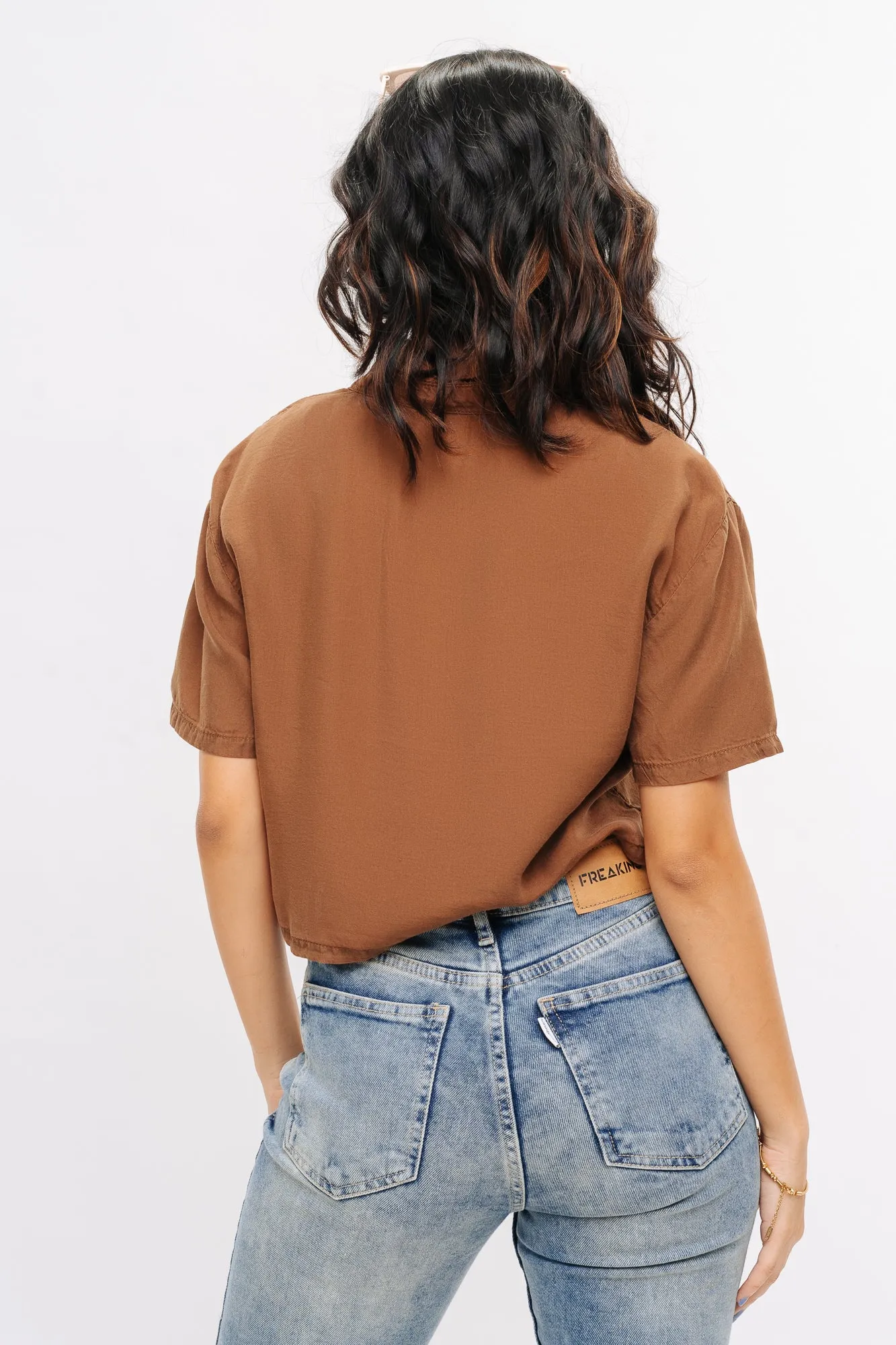 Caramel Cropped Shirt