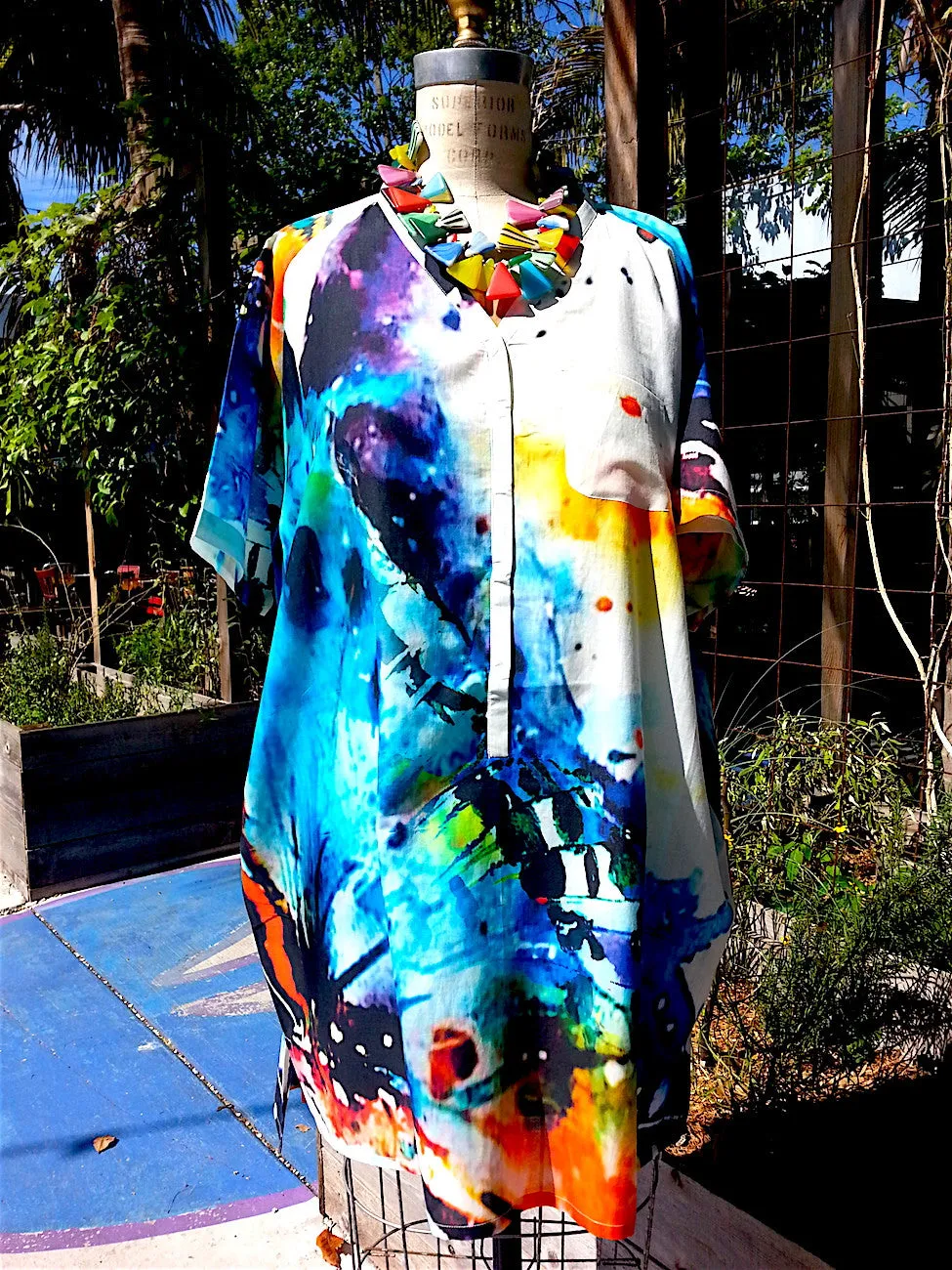 Cotton and Silk Blouson Tunic