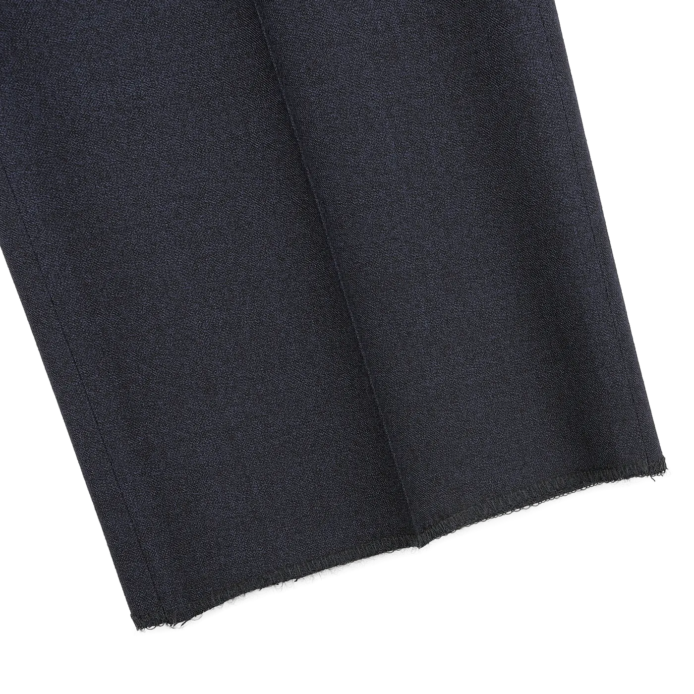 Dark Blue Melange Wool Flat Front Trousers