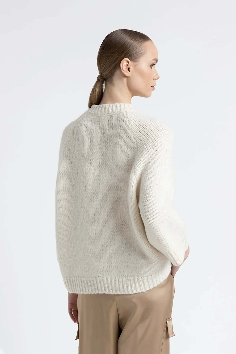 Embroidered alpaca and wool sweater