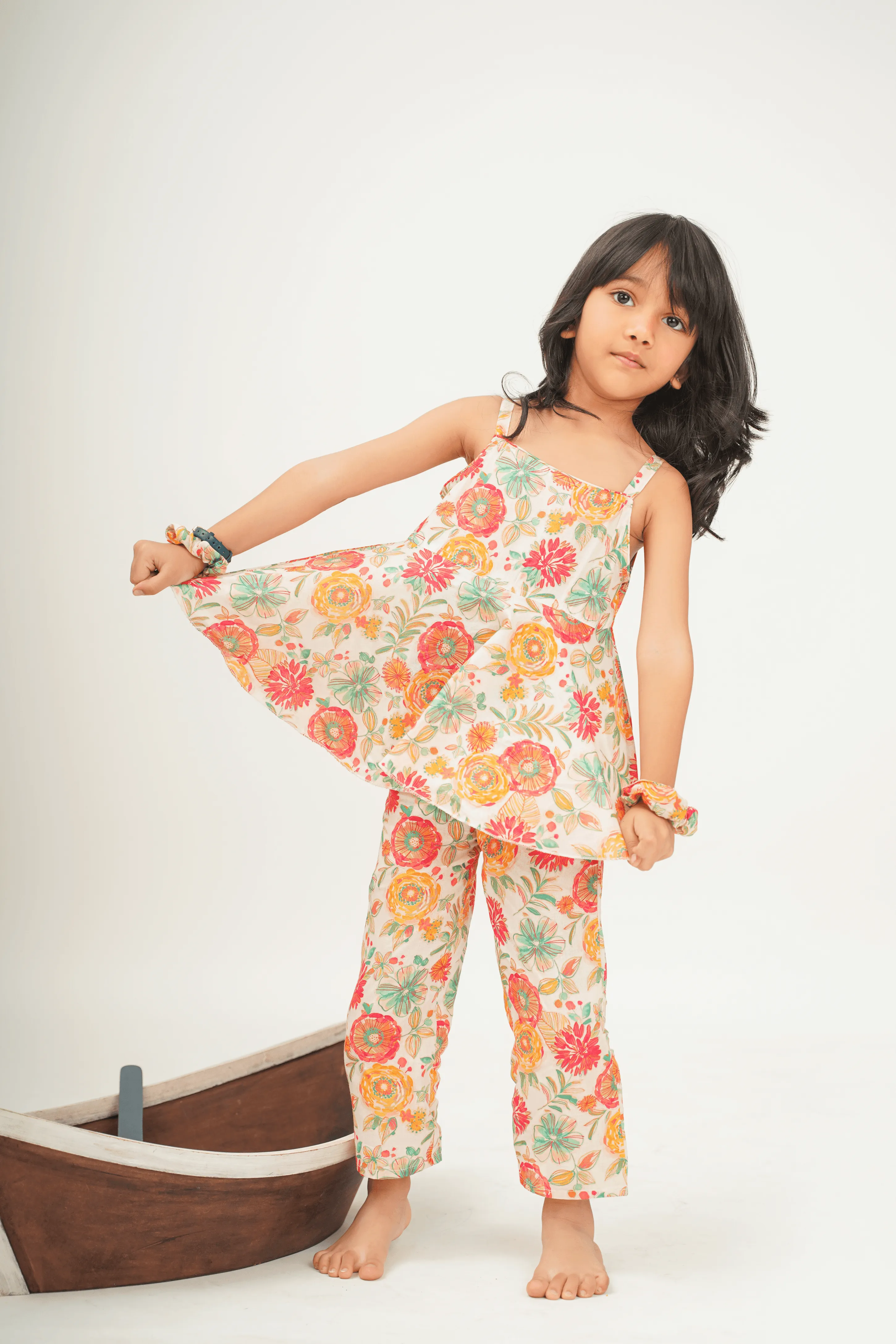 Girls 100% Cotton Printed Clothing Set - Indian Fusion Wear