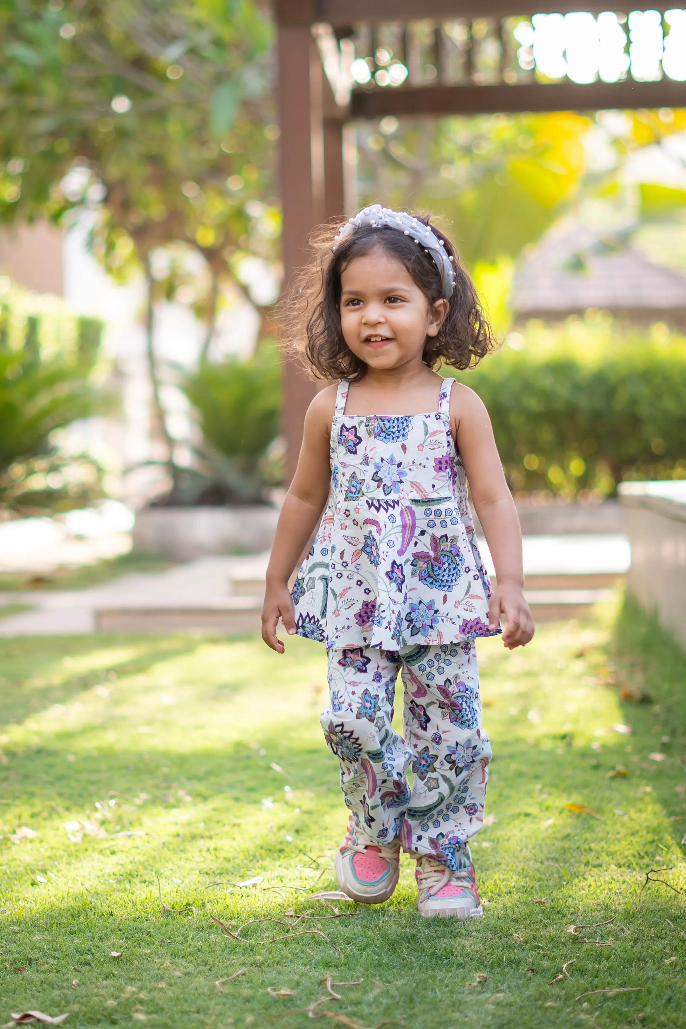 Girls 100% Cotton Printed Clothing Set - Indian Fusion Wear