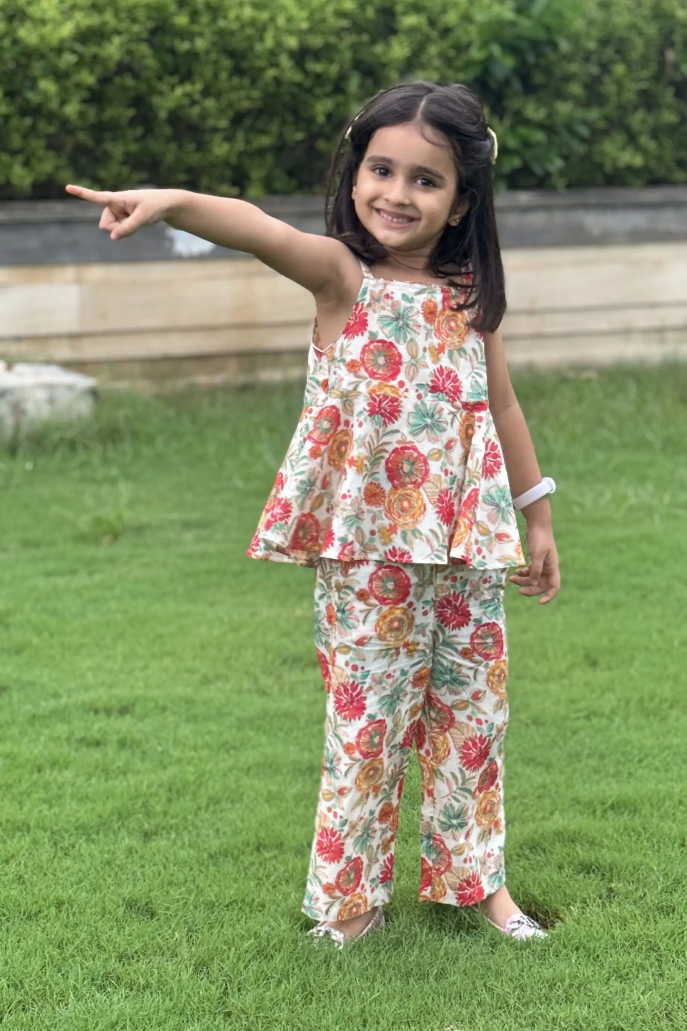 Girls 100% Cotton Printed Clothing Set - Indian Fusion Wear