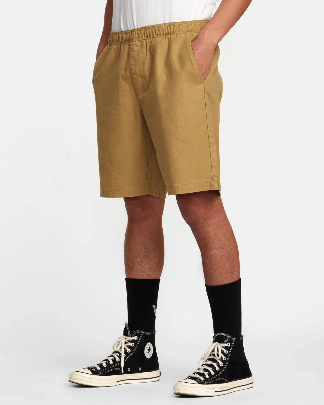 Hi-Grade Elastic Waist 20" Shorts - Khaki