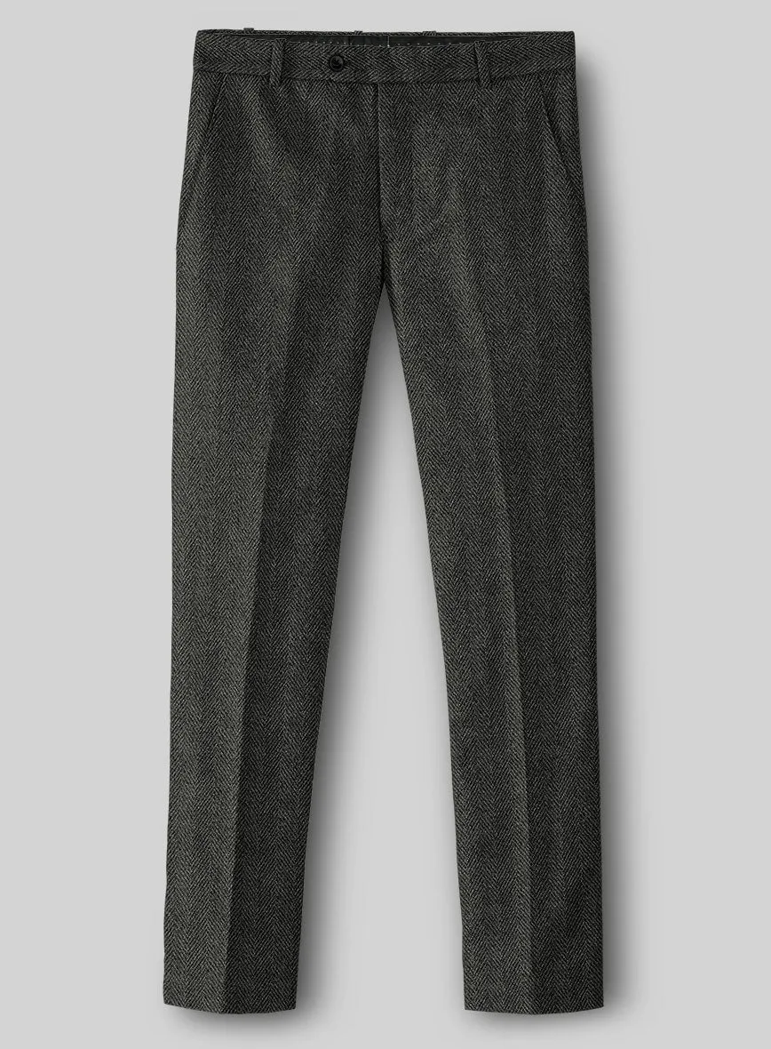 Highlander Charcoal Herringbone Tweed Pants