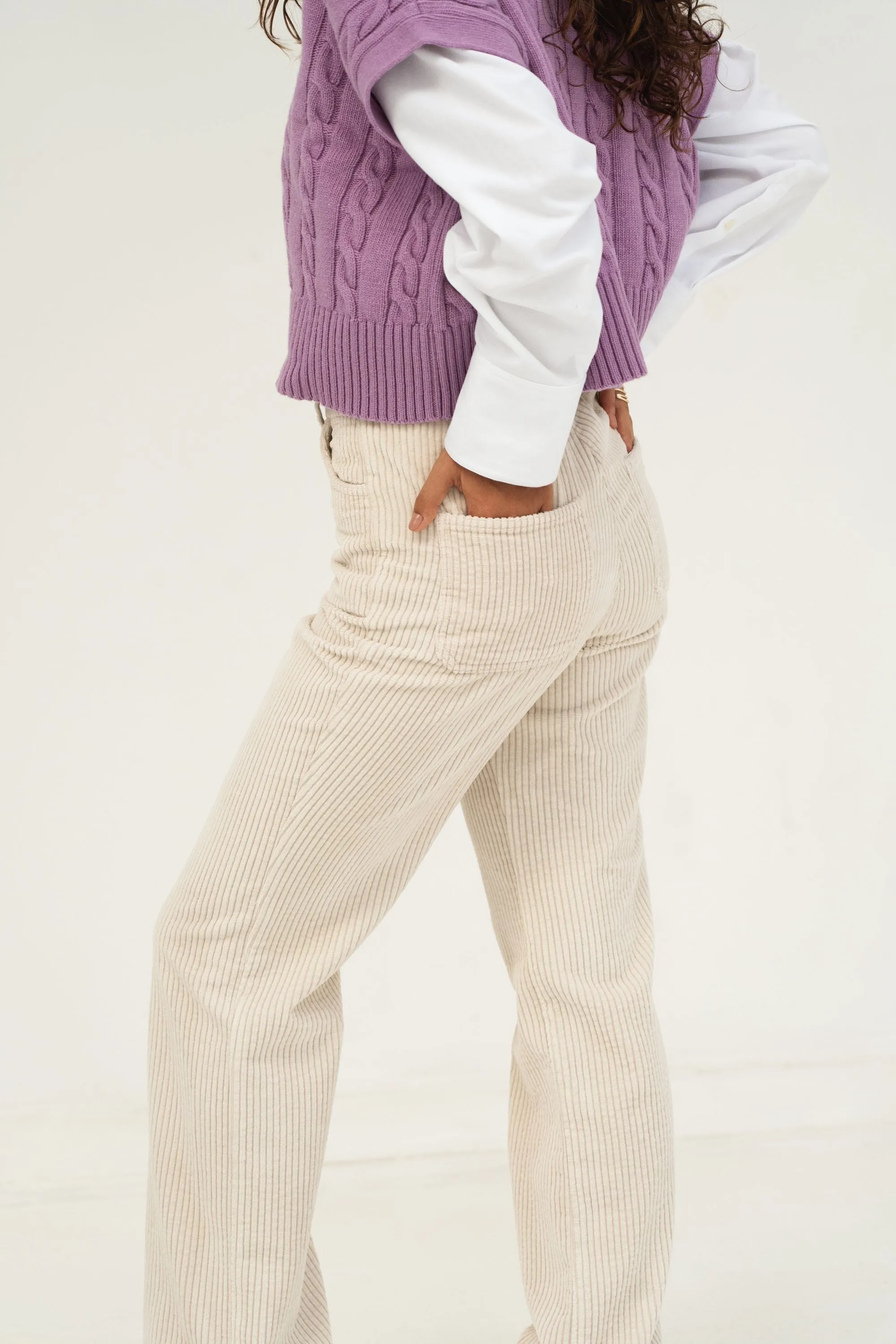 Iggy White Corduroy Trousers