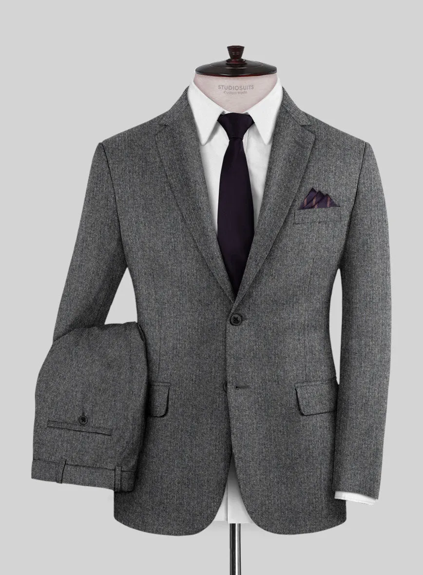 Italian Tavi Gray Nailhead Flannel Suit