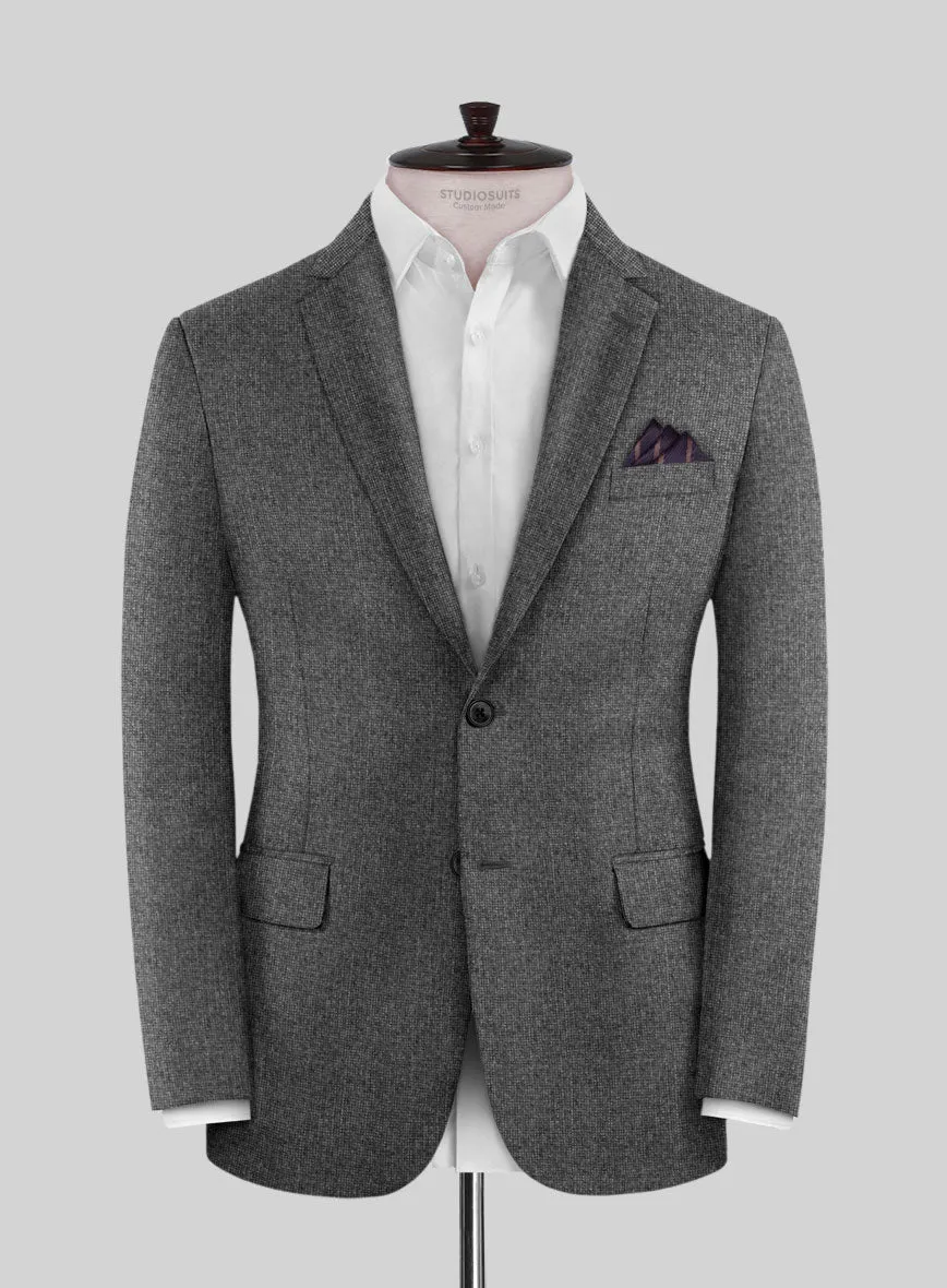 Italian Tavi Gray Nailhead Flannel Suit