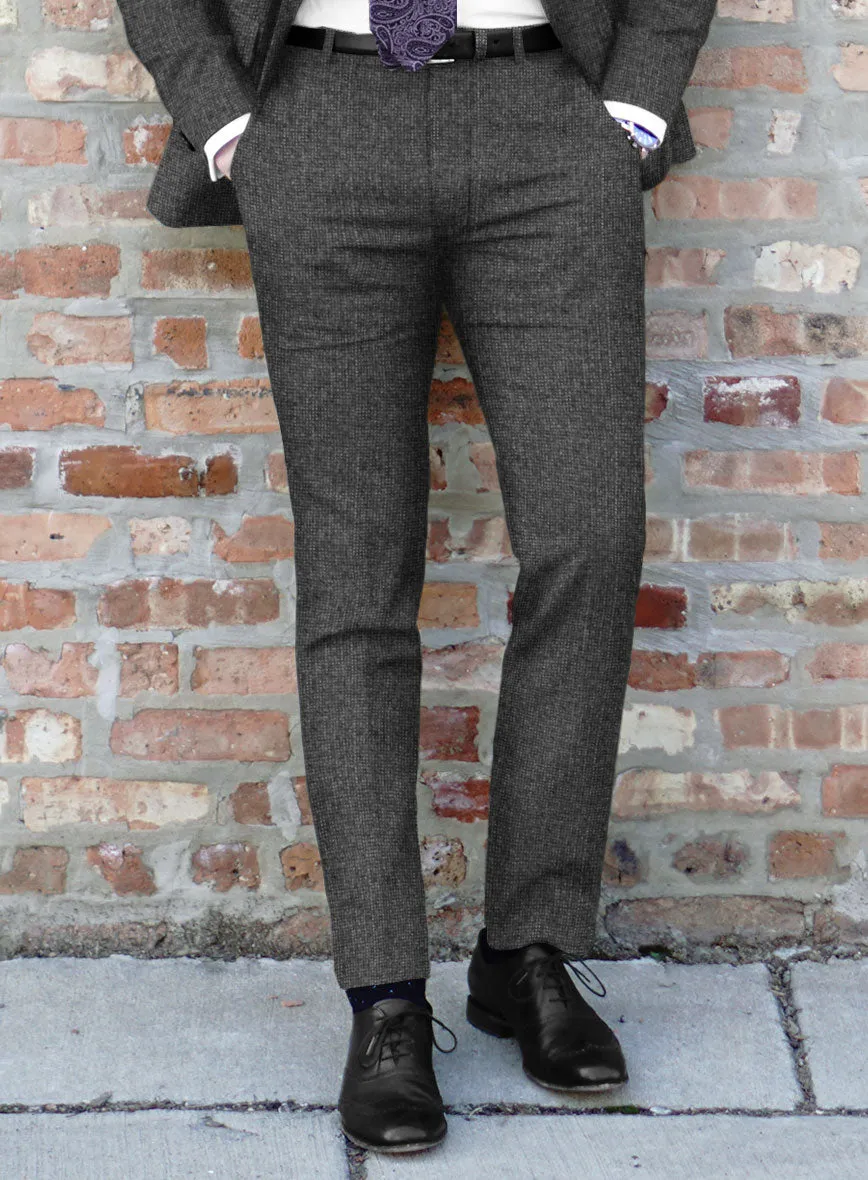 Italian Tavi Gray Nailhead Flannel Suit