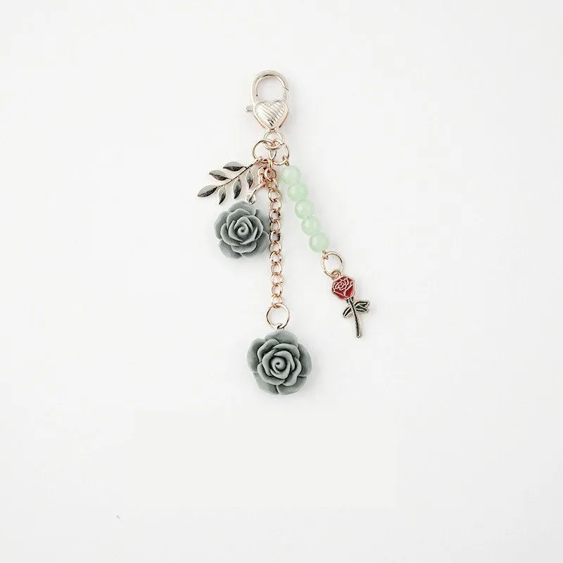 Japanese BLACK ROSE Black Bara 黒いバラ Black Rose Planner Charm Good Luck Charm Notebook Charm Purse Charm Gothic Charm | 2.5 X .039 Inches