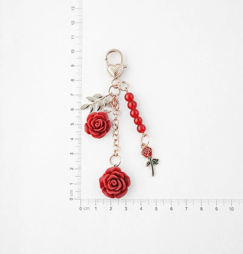 Japanese Clear GOLD GLITTER ROSE Gold Bara ゴールドローズ Black Rose Planner Charm Good Luck Notebook Charm  Gothic Charm | 2.5 X .039 Inches