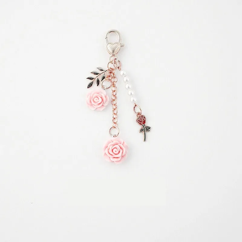 Japanese Clear GOLD GLITTER ROSE Gold Bara ゴールドローズ Black Rose Planner Charm Good Luck Notebook Charm  Gothic Charm | 2.5 X .039 Inches