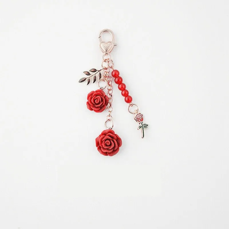 Japanese Clear PALE PINK ROSE Gold Bara 淡いピンクのバラ Black Rose Planner Charm Good Luck Notebook Charm  Gothic Charm | 2.5 X .039 Inches