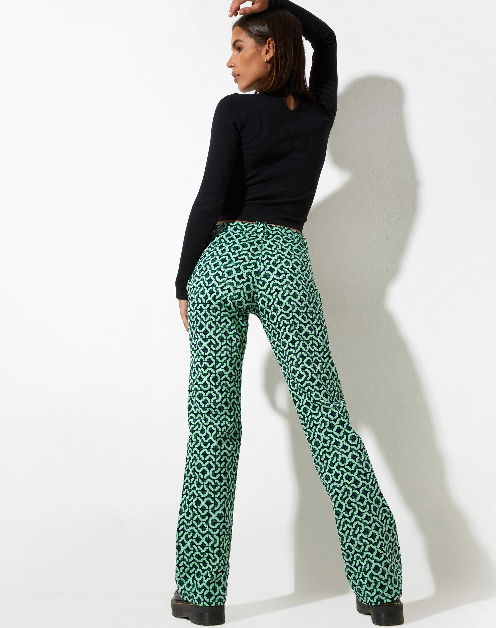 Jopan Trouser in Retro Tile Green