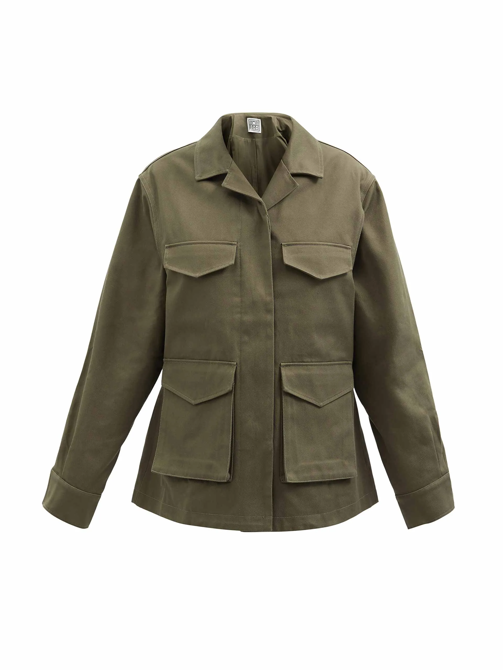 Khaki cotton-canvas cargo pocket jacket