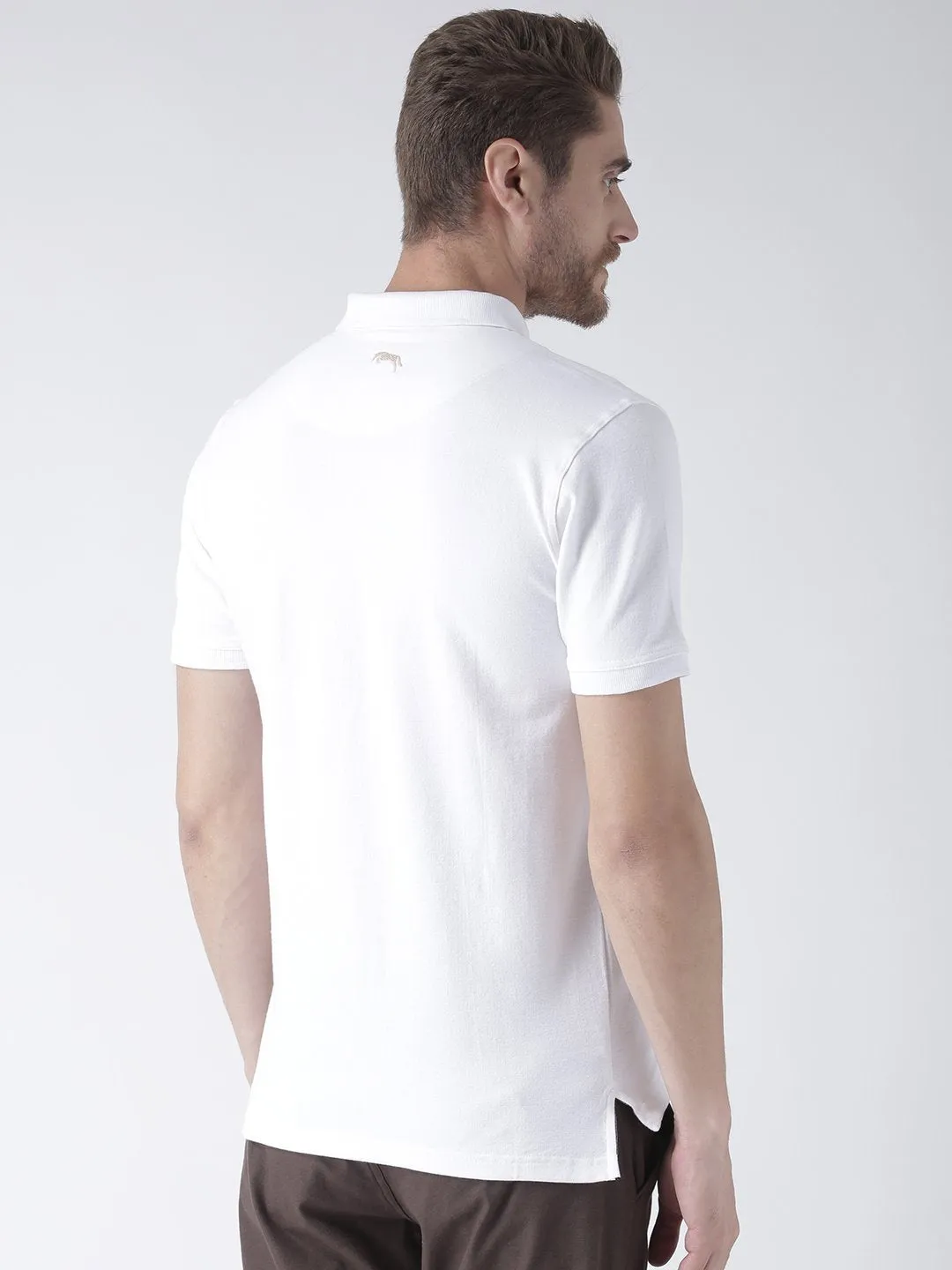 Men Plain Short Sleeve Polo T-Shirt