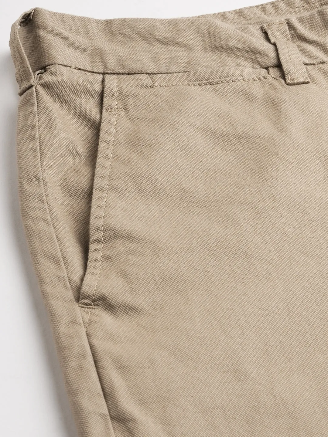 Men's Cotton Lycra Khaki Regular Fit Shorts