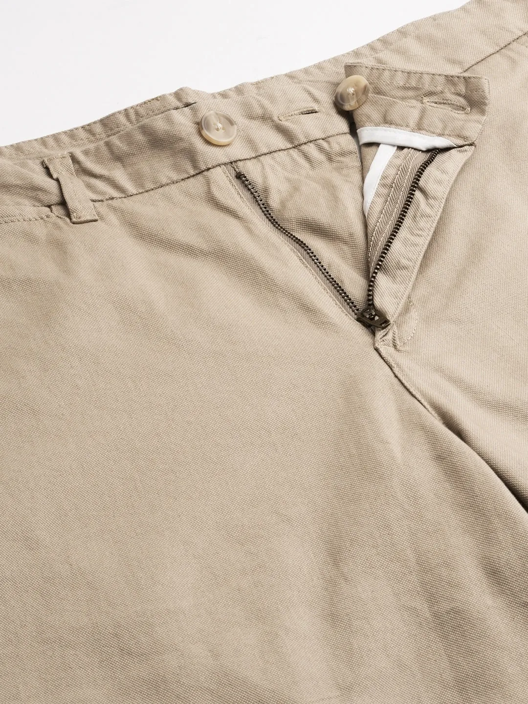 Men's Cotton Lycra Khaki Regular Fit Shorts