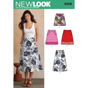 Misses' Skirts - New Look Sewing Pattern N6106