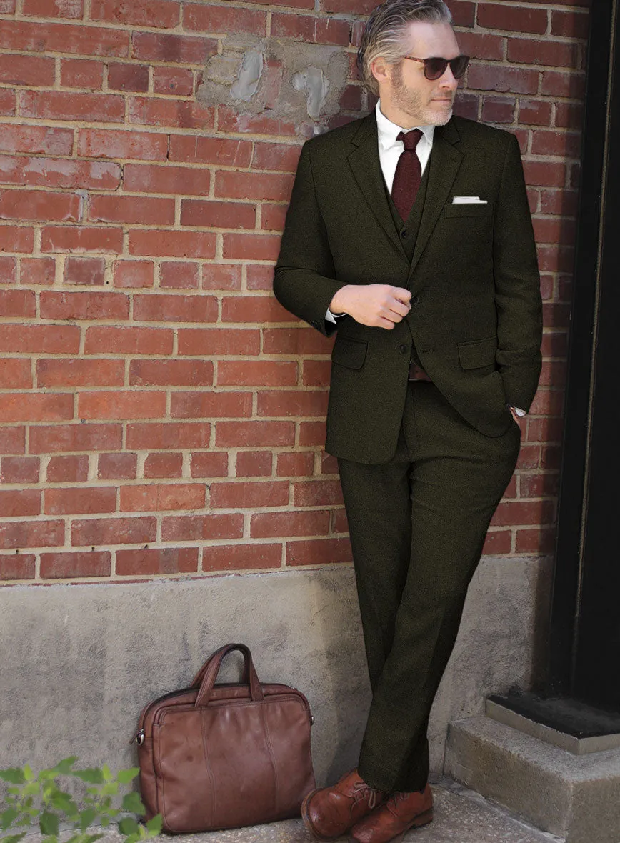 Naples Dark Green Tweed Suit