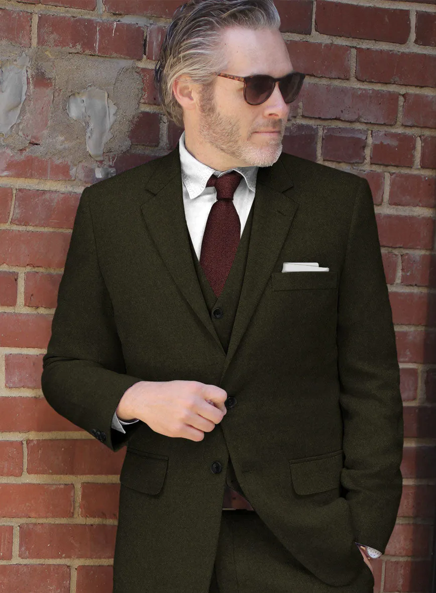 Naples Dark Green Tweed Suit