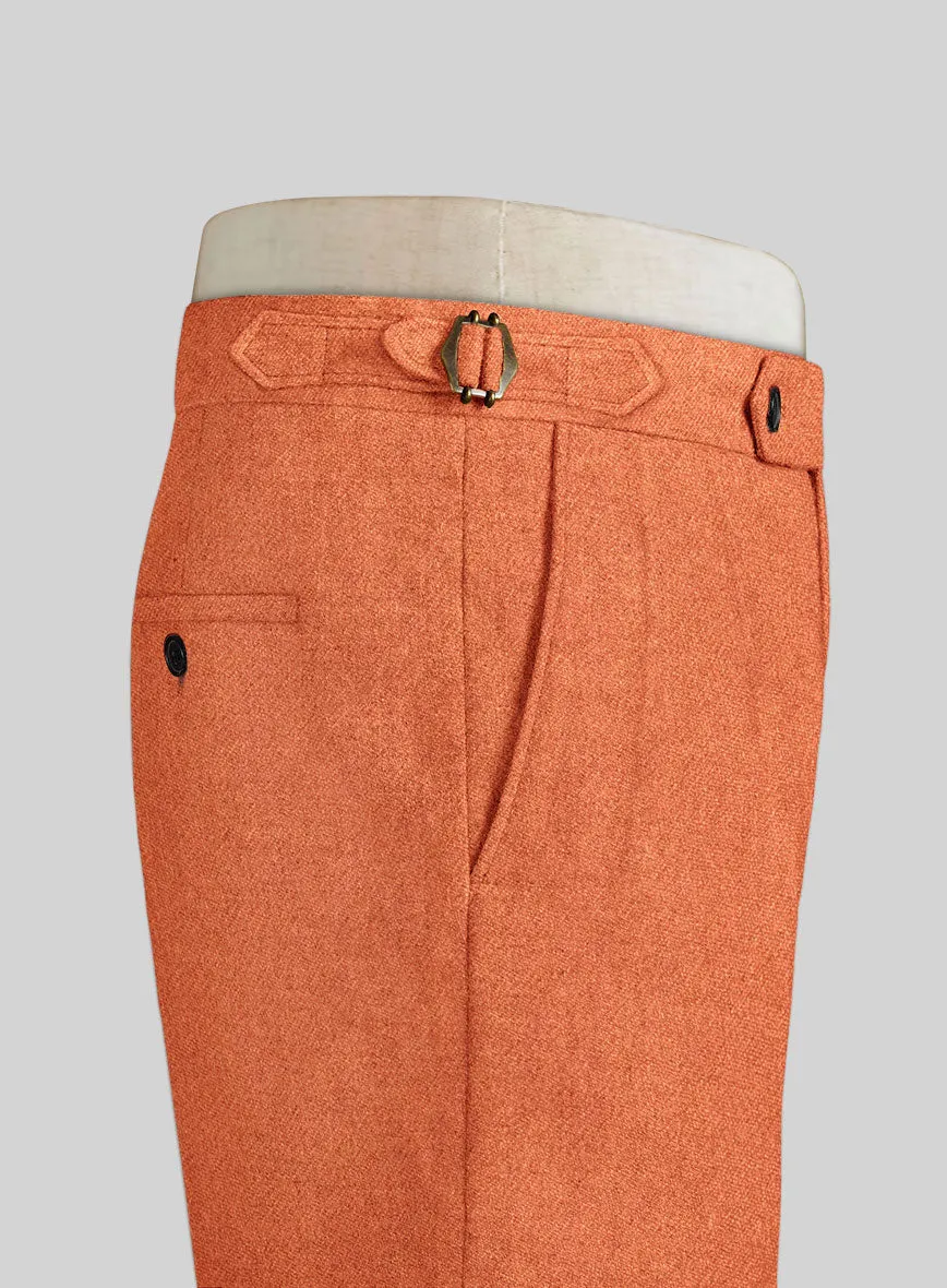 Naples Spring Orange Highland Tweed Trousers