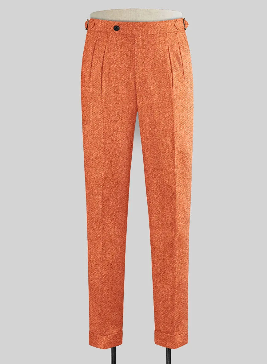 Naples Spring Orange Highland Tweed Trousers