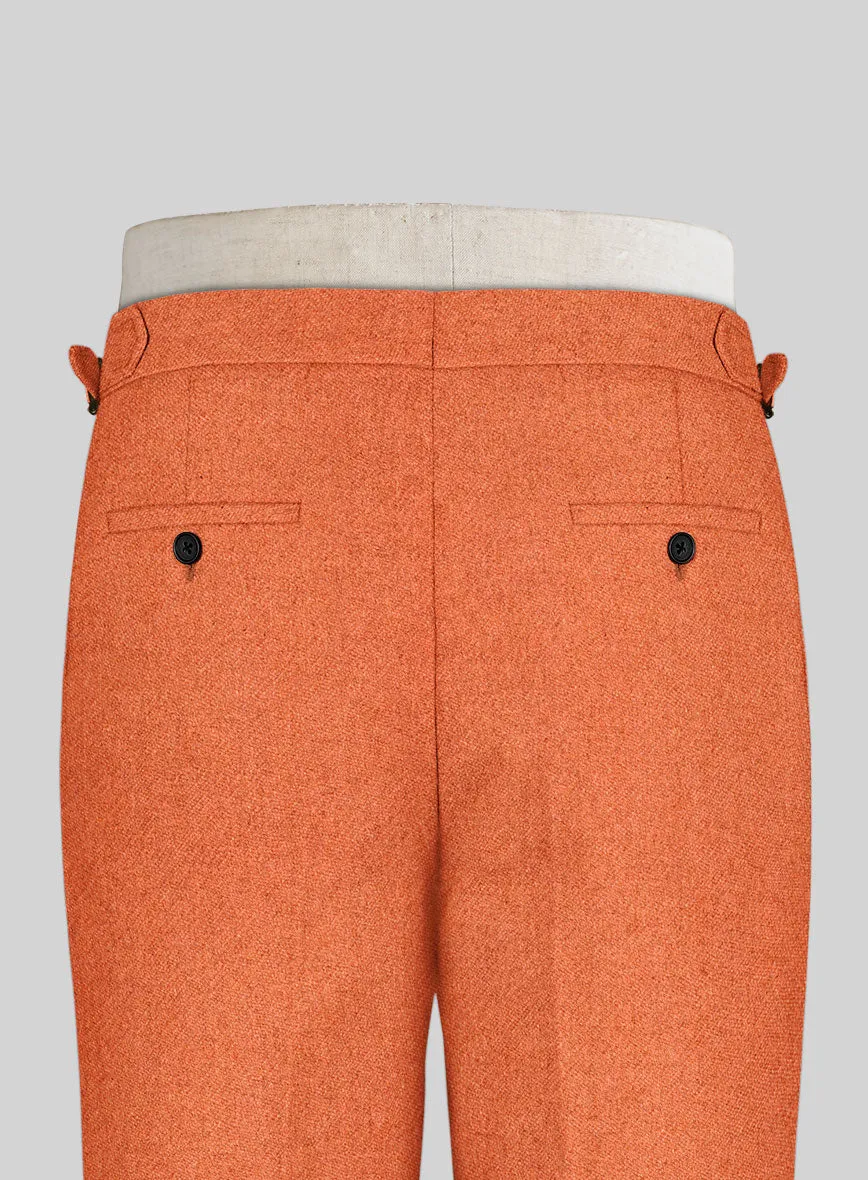 Naples Spring Orange Highland Tweed Trousers