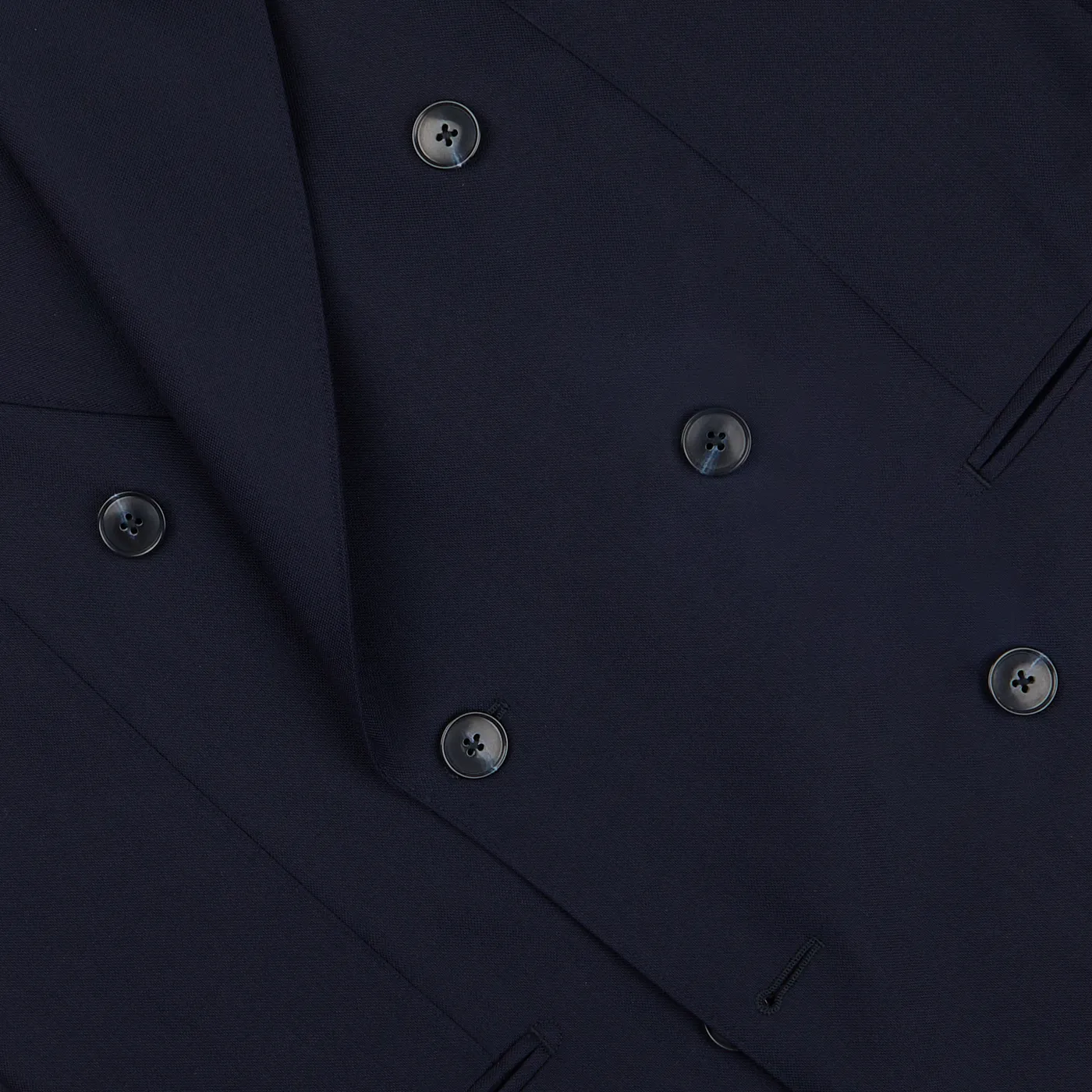 Navy Blue Super 100s Wool DB Suit Jacket