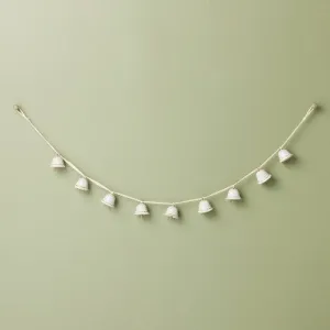 New - 3.75' Decorative Ceramic Bell Christmas Garland Cream - Hearth & Hand with Magnolia