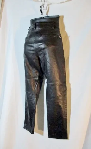 NEW Ann Demeulemeester LEATHER Trouser PANTS 38 6 BLACK Goth Womens