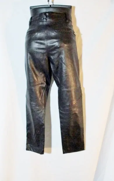 NEW Ann Demeulemeester LEATHER Trouser PANTS 38 6 BLACK Goth Womens