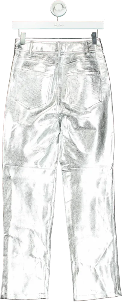 New Look Silver PU Trousers UK 8