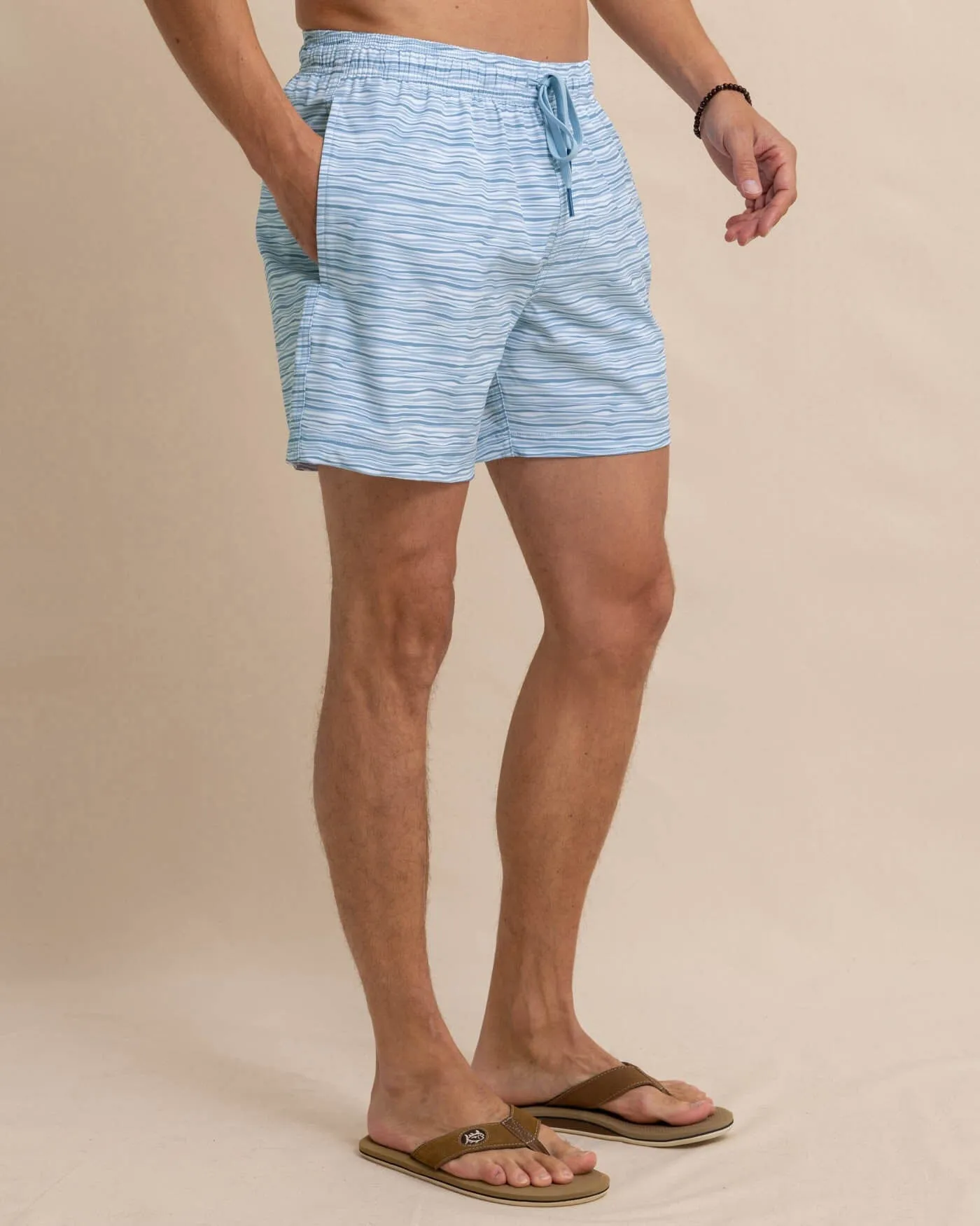 Ocean Water Stripe Swim Trunk