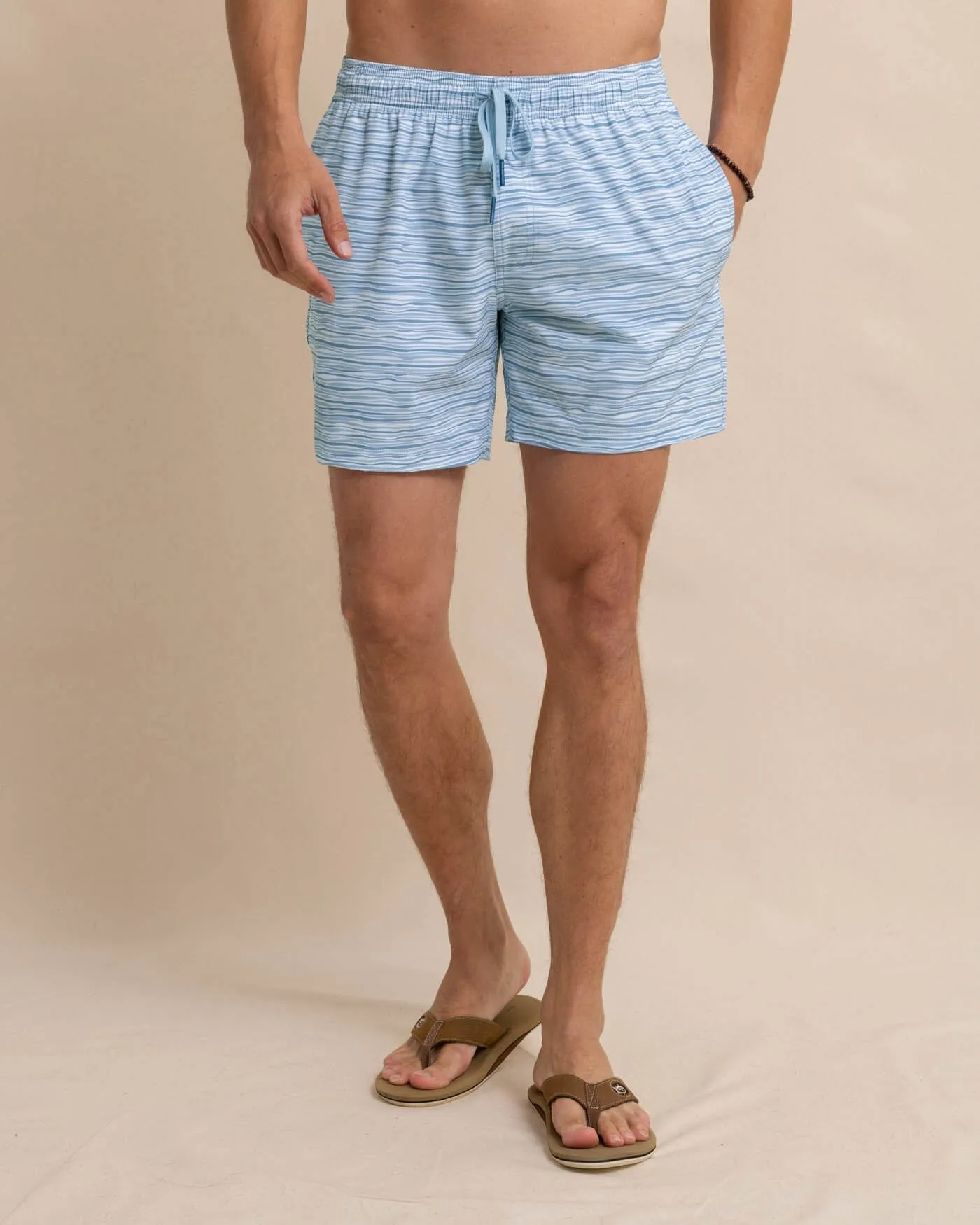 Ocean Water Stripe Swim Trunk